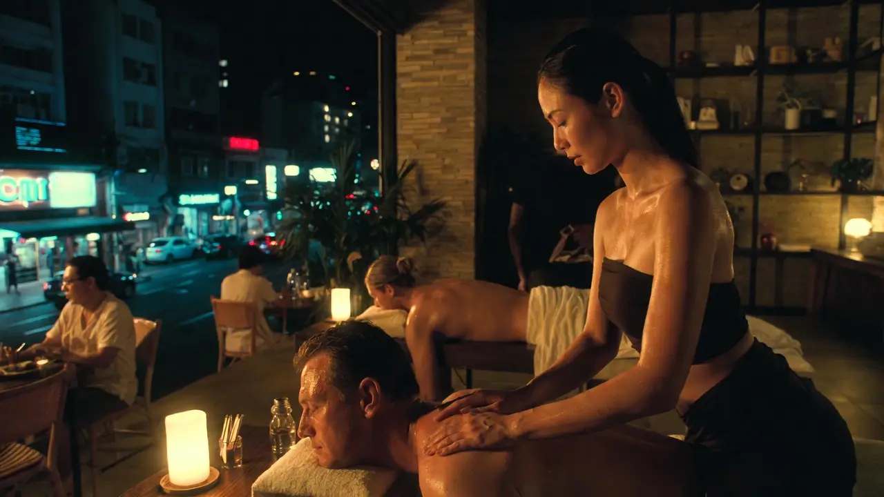 Relaxing Thai massage in a calm spa